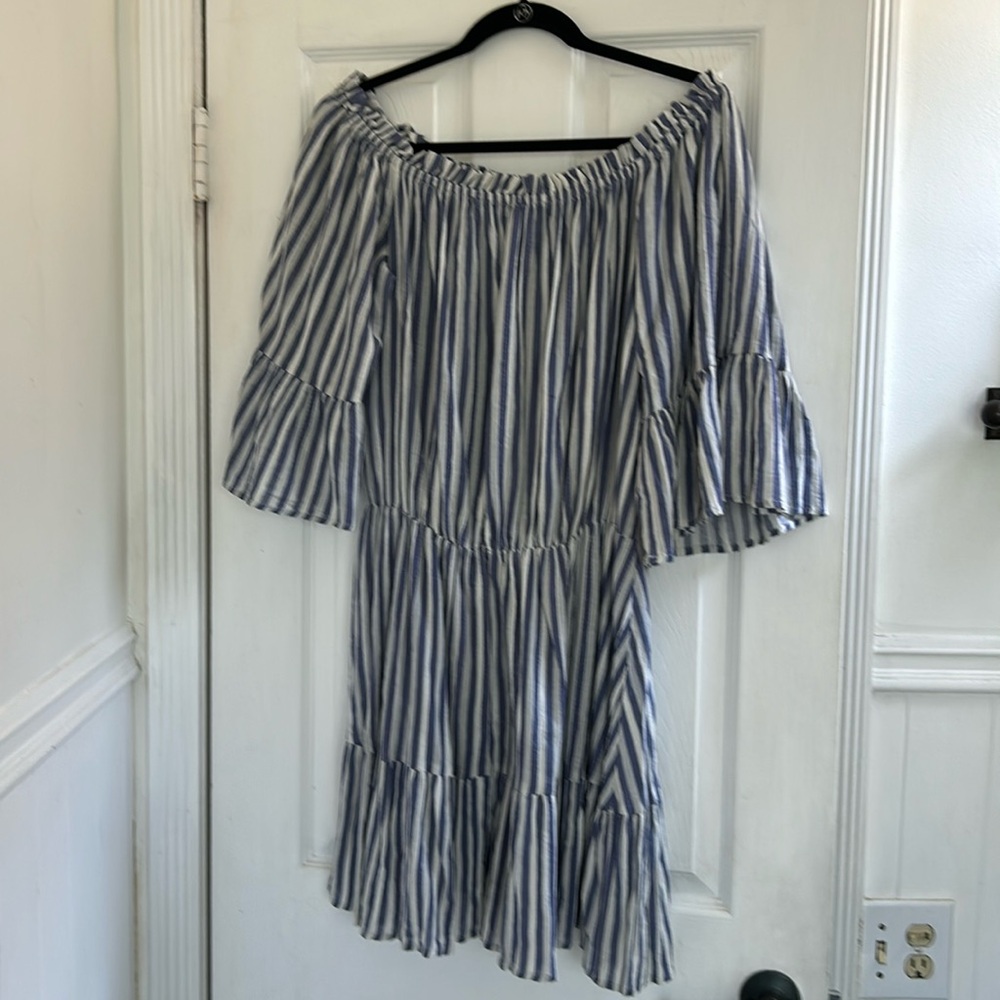 Asos Blue and White Striped Dress